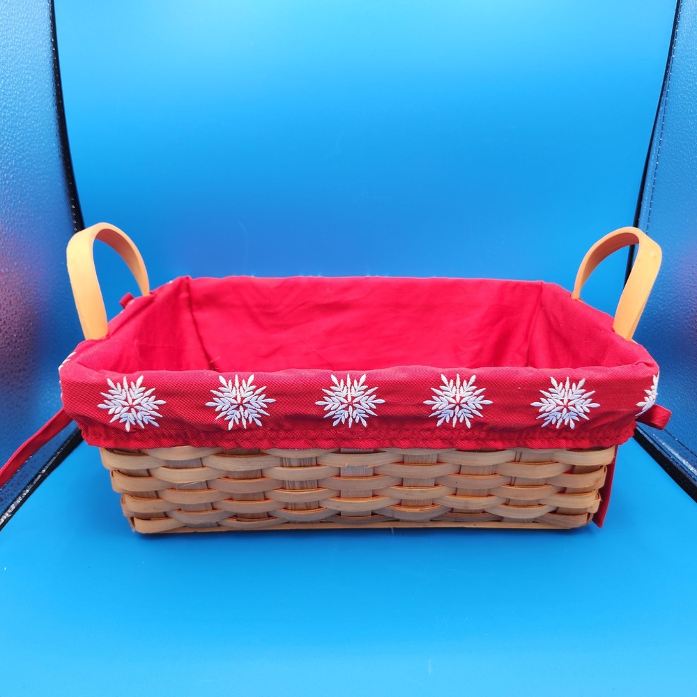 Vintage Woven Basket with Holiday Red Linen Martha Stewart Kmart Christmas